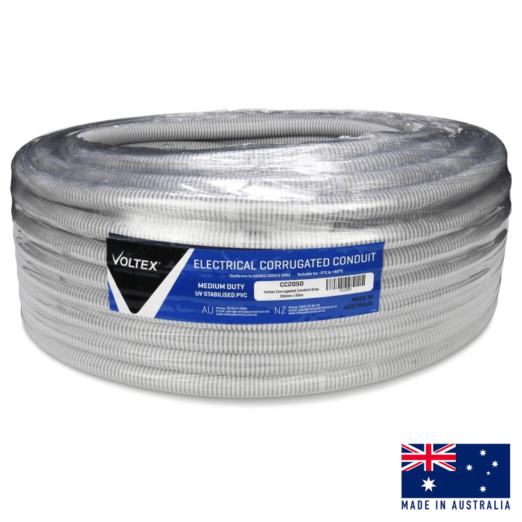 CC2050 Voltex Corrugated Conduit Grey 20mm x 50m