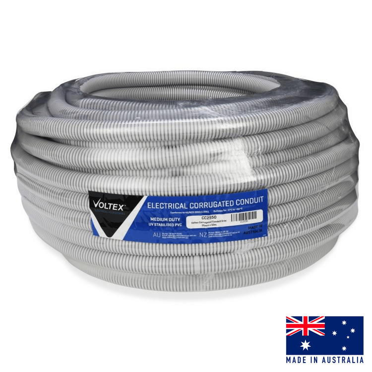 CC2550 Voltex Corrugated Conduit Grey 25mm x 50m