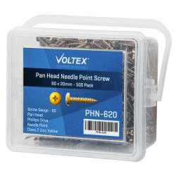 Pan head Needle Point Screws 6G x 20mm - 500 Pack