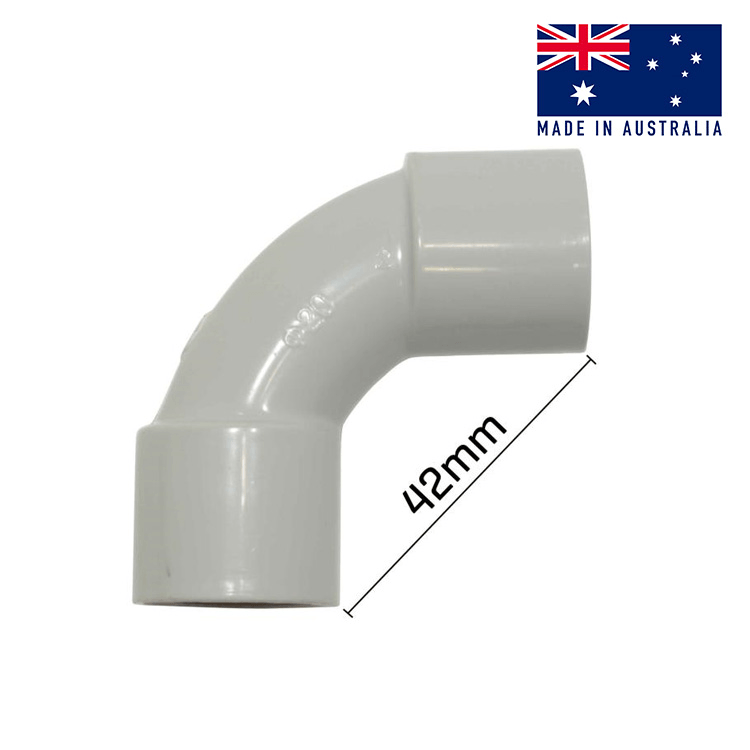 20mm Grey Solid Elbow - 20 Pack Solid Elbow-Grey 20mm PK20
