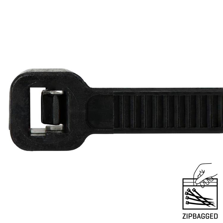 TB1025/100 Black Cable Ties 100 x 2.5mm - 100 Pack