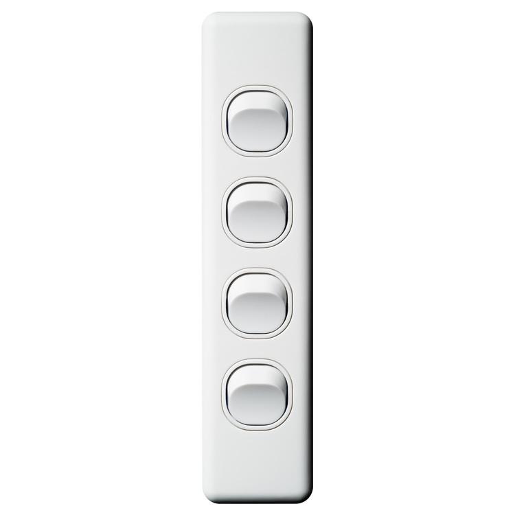 CSW4A Voltex Classic 4 Gang Architrave Switch 250V 16AX