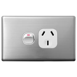 Voltex Classic Stainless Steel Cover Plate for Single Power Outlet