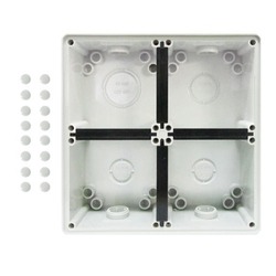Voltex Four Gang Mounting Enclosure (Back Box) - Chemical Resistant White