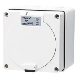 Socket Outlet 3 Pin 250V 10A - Chemical Resistant White