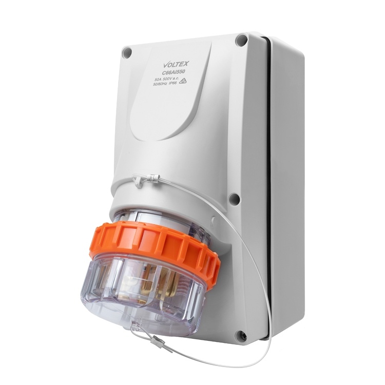 C66AI550 IP66 Appliance Inlet 500V 50A 5 Round Pins
