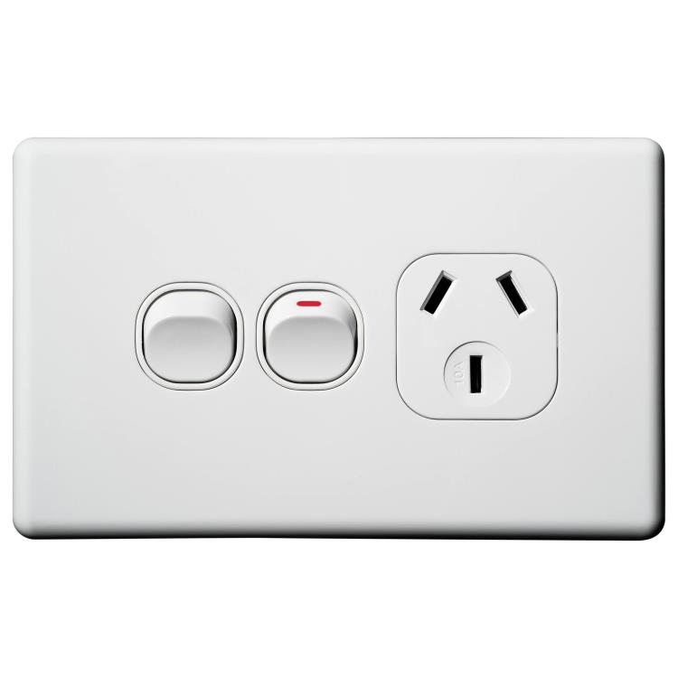 CPP1HX Voltex Classic Single Power Outlet with Extra Switch 250V 10A