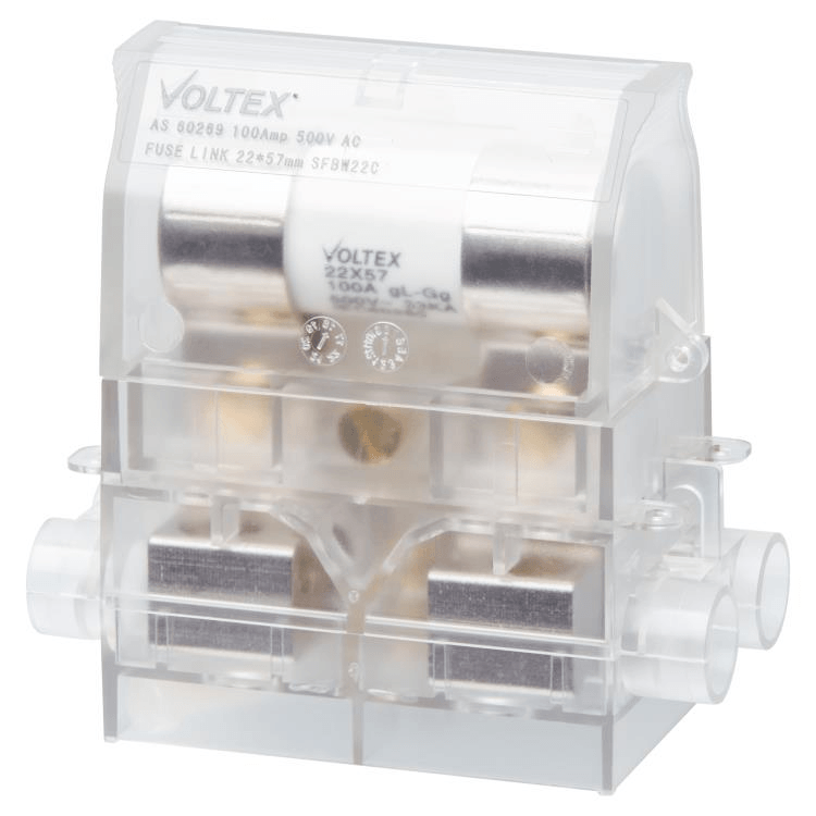 SFBW22C 100A HRC Fuse Holder Back Wired - Clear