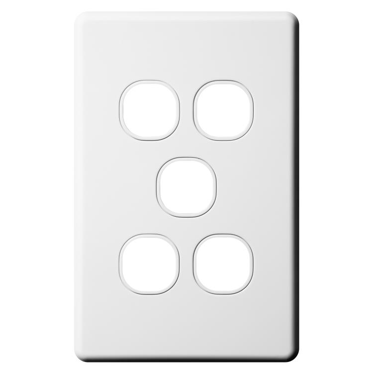 SLSW5P Voltex Shadowline 5 Gang Switch Plate
