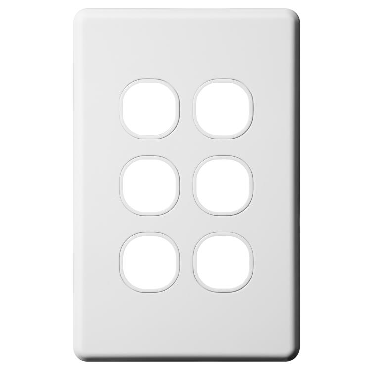 SLSW6P Voltex Shadowline 6 Gang Switch Plate