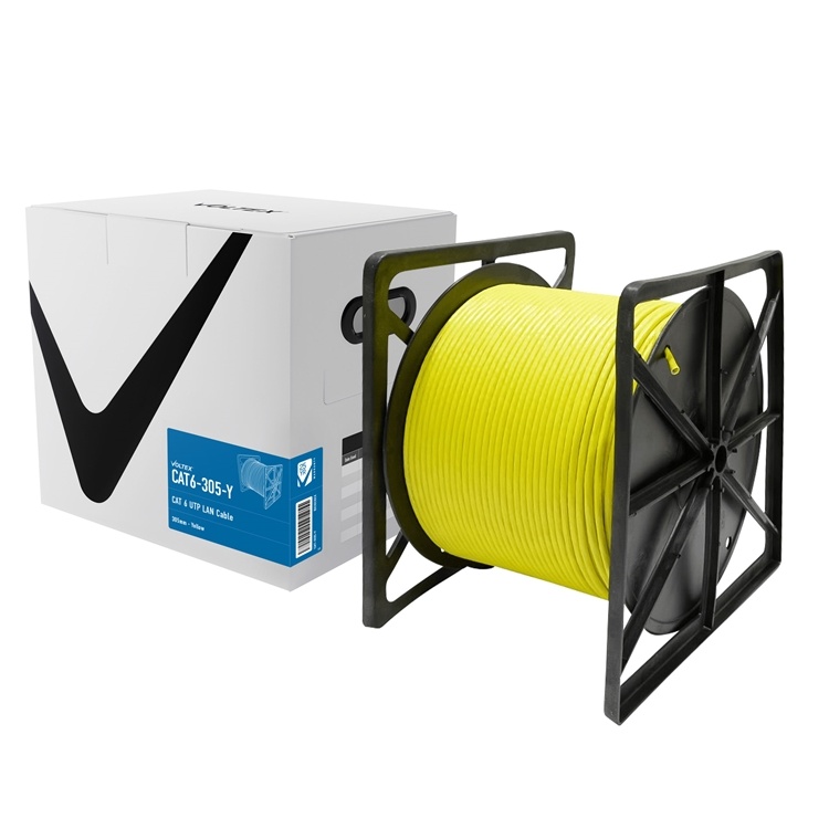 YELLOW Cat6 UTP LAN Cable - 305m YELLOW Cat6 UTP LAN Cable, 305m Fluke Tested