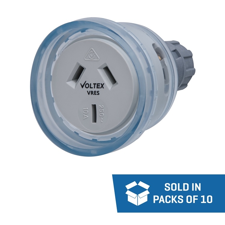 VRES Voltex 10A 3 Pin Extension Socket - 10 Pack