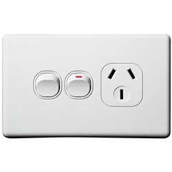 Voltex Classic Cover Plate for Single Power Outlet with Extra Switch