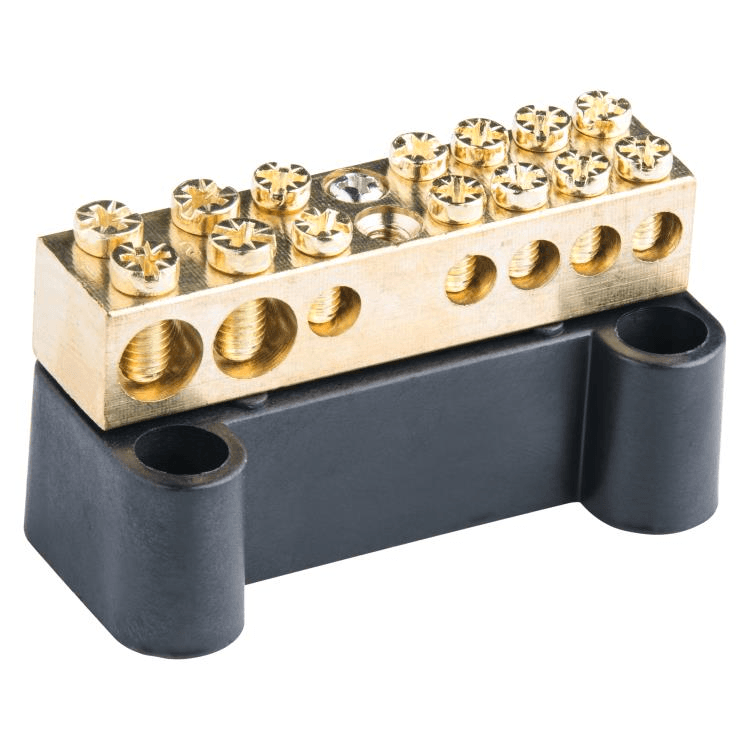 L7B 100A 500V Neutral Link 7 Hole - Black - Max. Cable 16mm²