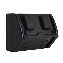 Voltex Black Weatherproof Double Powerpoint - IP53 - 10A Slimline Voltex Black Weatherproof Double Powerpoint - IP53 - 10A Slimline