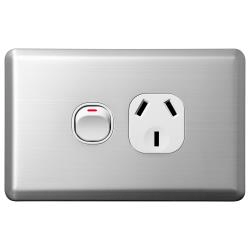 Voltex Shadowline Stainless Steel Cover Plate for Single Power Outlet