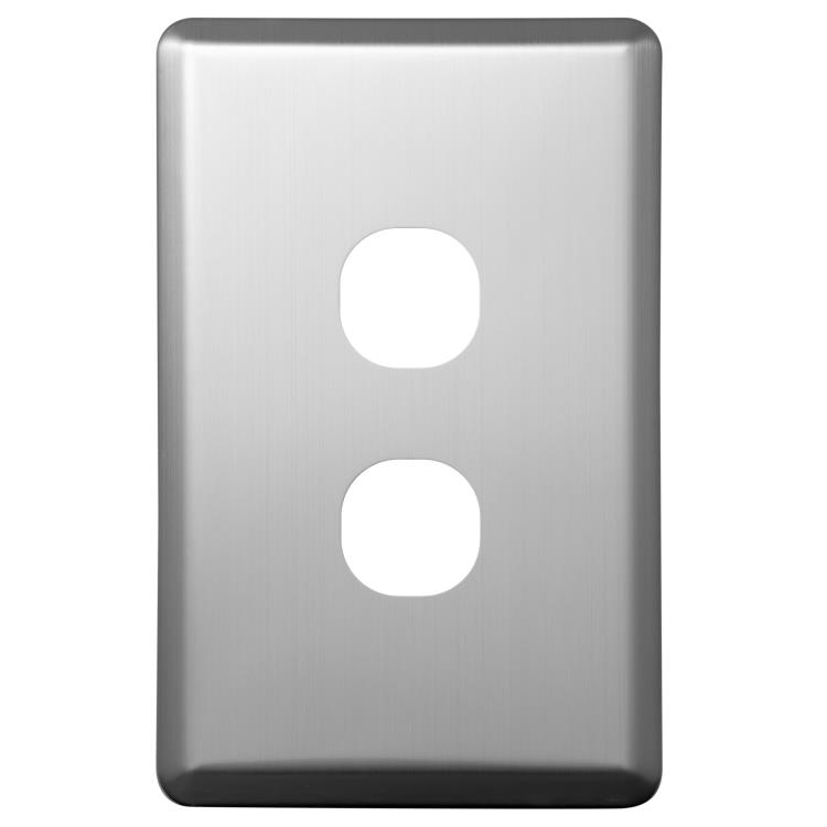 SLSW2PS Voltex Shadowline Stainless Steel Cover Plate for 2 Gang Switch