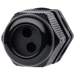Voltex Nylon Multi-Hole Cable Gland 25mm 2 Hole x 6mm - 15 Pack