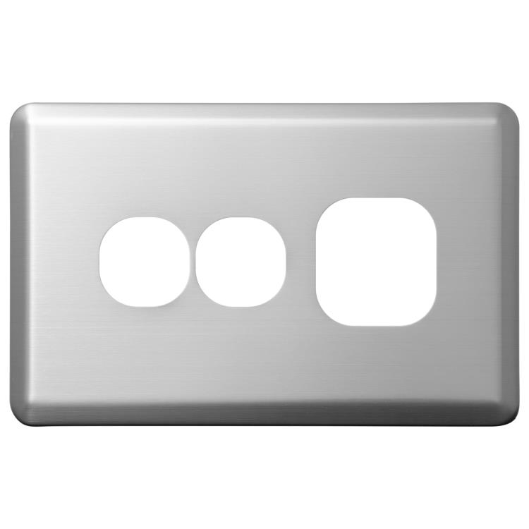 SLPP1HXPS Voltex Shadowline Stainless Steel Cover Plate for Single Power Outlet with extra switch