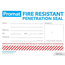 PROM-COMPLY Promat Penetration Seal Compliance Sticker