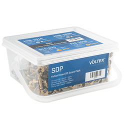 SDP Voltex Mixed SD Screw Pack - Hex Head 10Gx16mm (50), 10x25mm (40), Button Head 8x25mm (100), Flat Top screw 10x16mm (200)