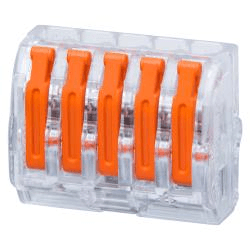 Voltex 5-Conductor terminal blocks with levers - 50 Pack