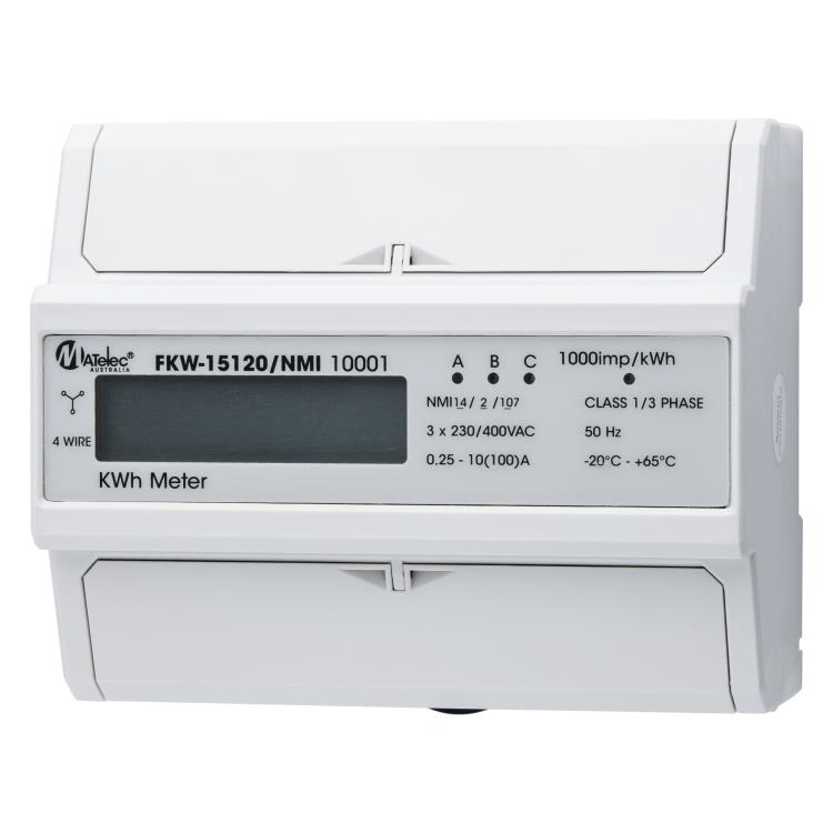 FKW-15120/NMI DIN RAIL KWH Meter Three Phase NMI Approved